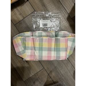 Longaberger VANITY Basket Liner PASTEL PLAID fabric NEW baby Easter coastal